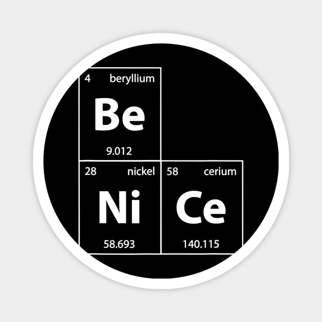 Be Nice Anti Bullying For Science Students Teacher Magnet by agustinbosman